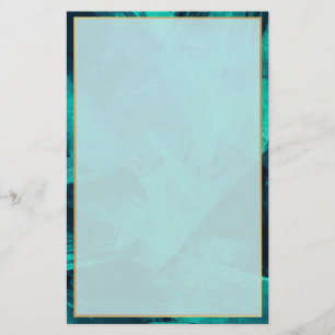 Papelería Elegante Aquamarina y Oro