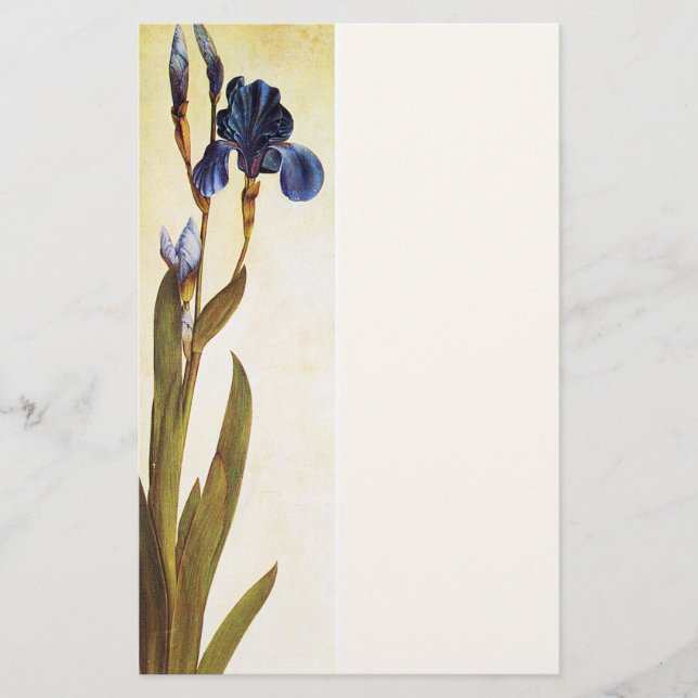 Papelería ELEGANTE AZUL IRIS Floral (Anverso)