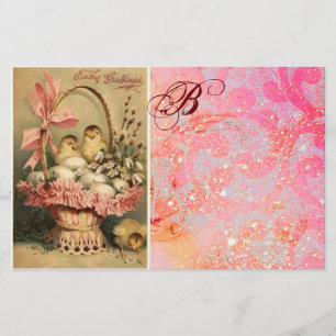 PAPELERÍA ELEGANTE BAHILLA, POLLOS, FLORES Y HUEVOS ORIENTAL