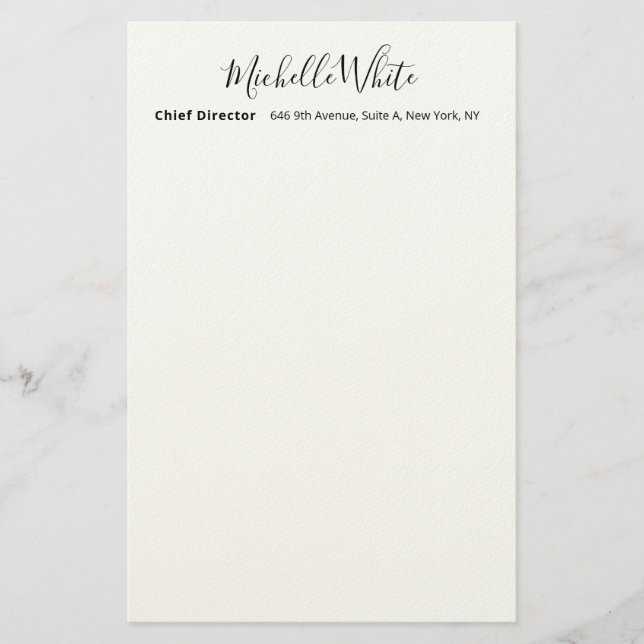 Papelería Elegante Blanco Profesional Moderno Llano (Anverso)