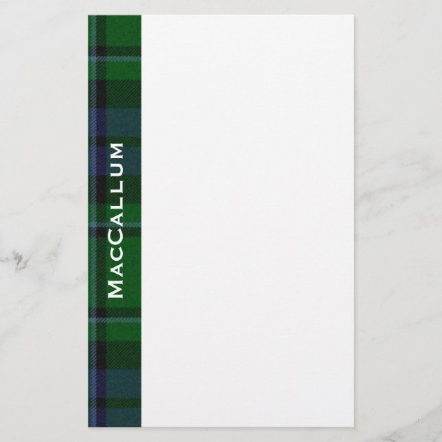 Papelería Elegante Blue & Green MacCallum Tartan Plaid (Anverso)
