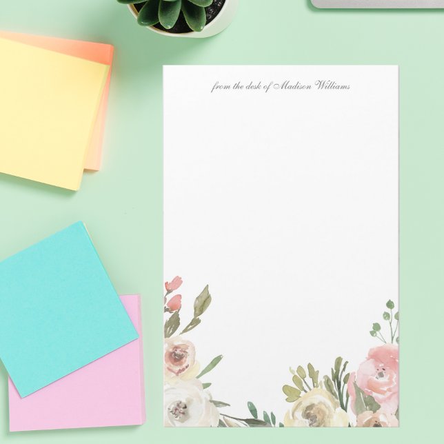 Papelería Elegante Boda personalizado de borde de flores (Subido por el creador)