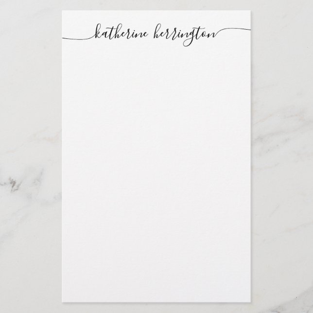 Papelería Elegante Caligrafía Moderna con Nombre de Letra Sw (Anverso)