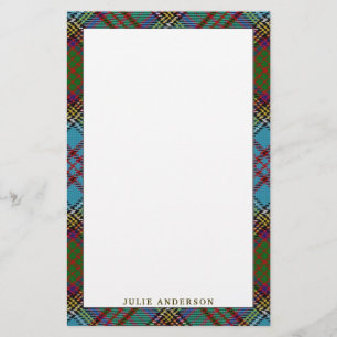 Papelería Elegante Clan Anderson Tartan Plaid