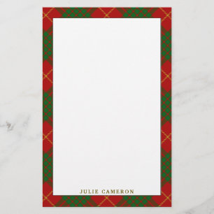 Papelería Elegante Clan Cameron Tartán Planta