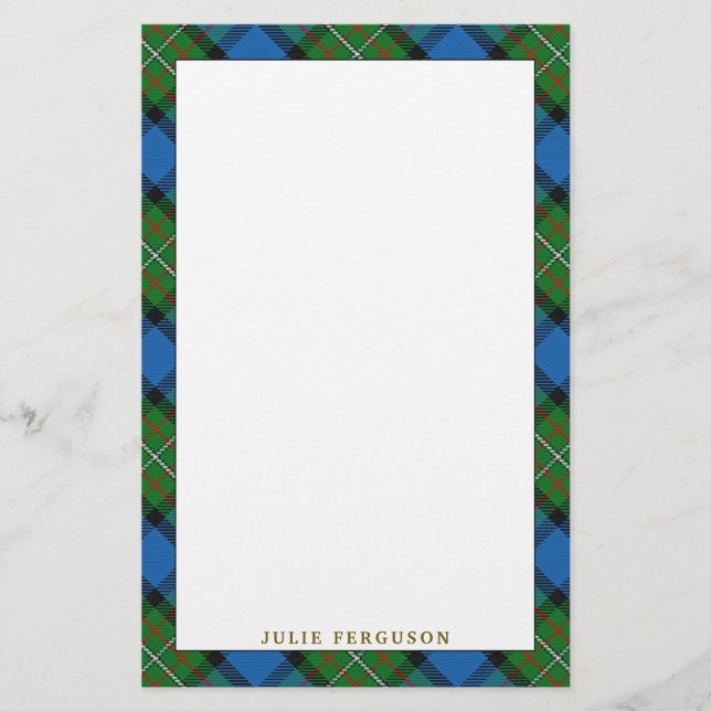 Papelería Elegante Clan Fergusson Ferguson Tartan Plaid (Anverso)