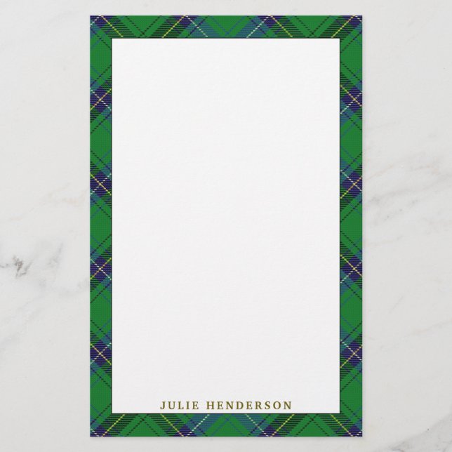 Papelería Elegante Clan Henderson Tartan Plaid (Anverso)