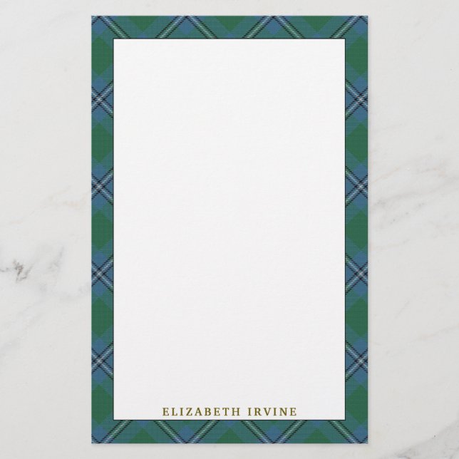 Papelería Elegante Clan Irvine Irwin Tartan Plaid (Anverso)