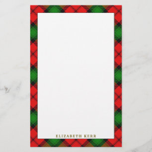 Papelería Elegante Clan Kerr Tartan Plaid