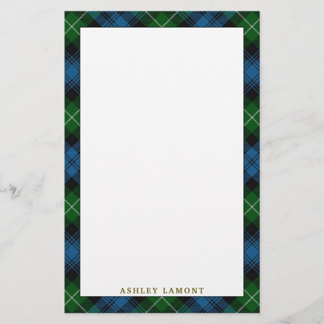 Papelería Elegante Clan Lamont Tartan Plaid (Anverso)