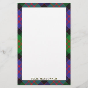 Papelería Elegante clan MacDonald Tartan Plaid