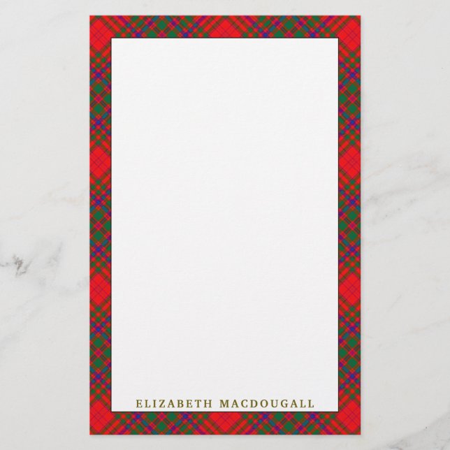 Papelería Elegante Clan MacDougall Tartan Plaid (Anverso)