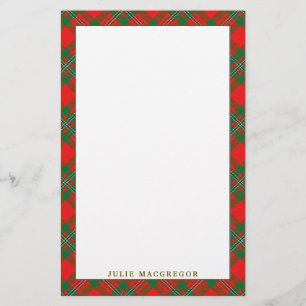 Papelería Elegante Clan MacGregor Tartan Plaid