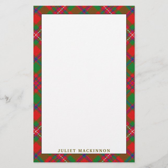 Papelería Elegante Clan MacKinnon Tartan Plaid (Anverso)