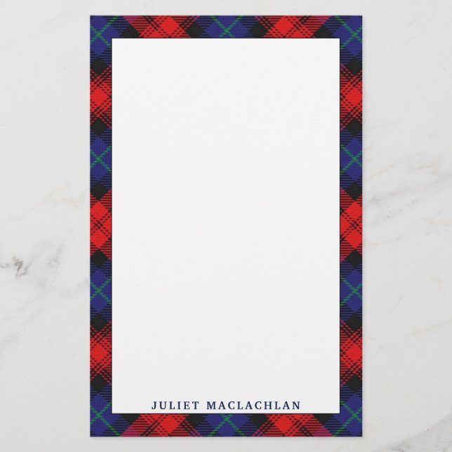 Papelería Elegante Clan MacLachlan Tartan Plaid (Anverso)