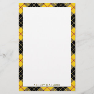 Papelería Elegante clan MacLeod de Lewis Tartan Plaid