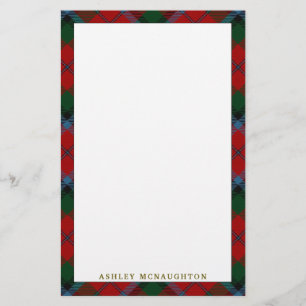 Papelería Elegante Clan MacNachtan MacNaughton Tartan Plaid