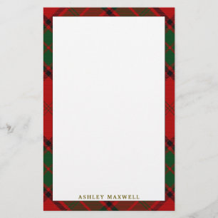 Papelería Elegante Clan Maxwell Tartan Plaid
