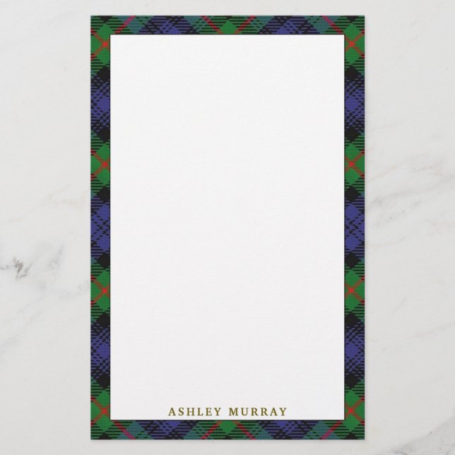 Papelería Elegante clan Murray Tartán Planta (Anverso)