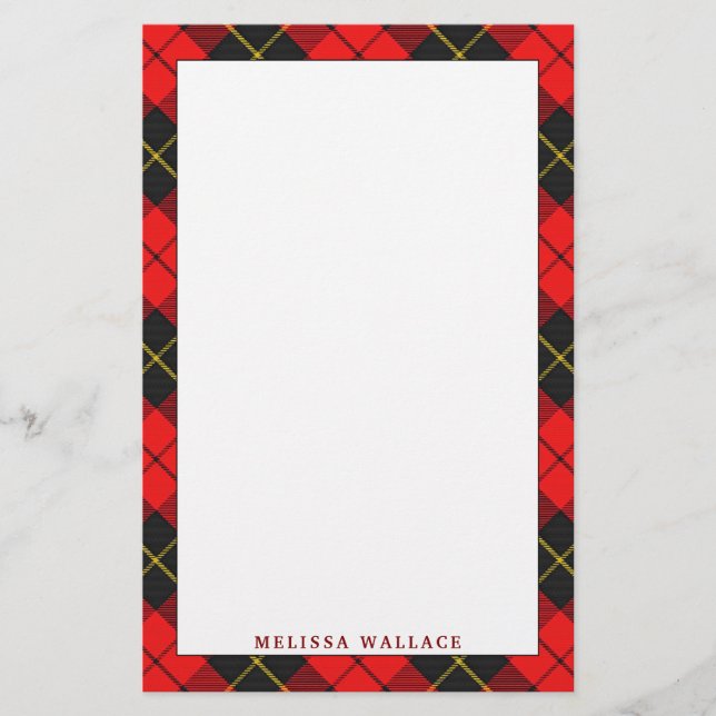 Papelería Elegante Clan Wallace Tartan Plaid (Anverso)