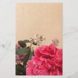 Papelería Elegante Crema Rosa Floral