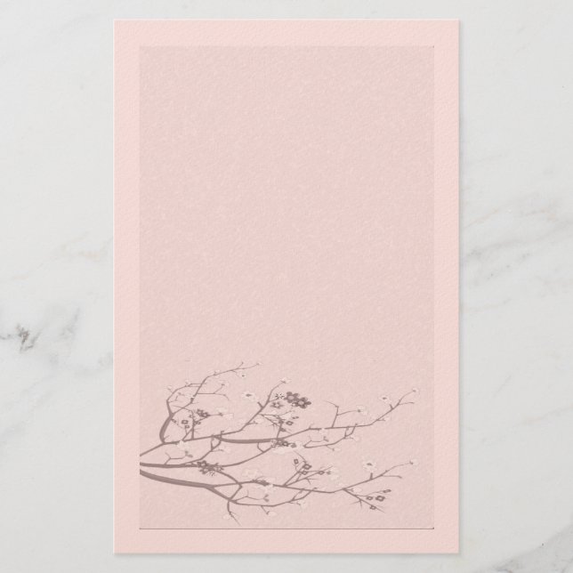 Papelería elegante de fieltro de flor de cerezo (Anverso)