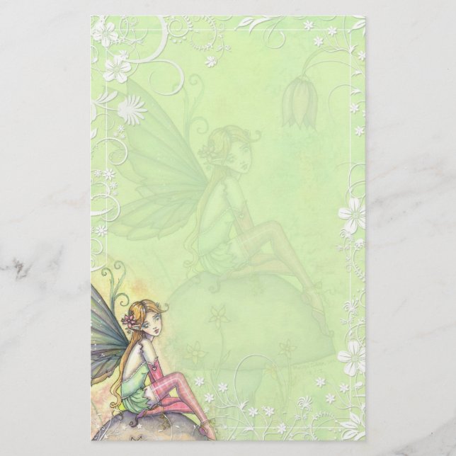 Papelería elegante de hada de flor linda (Anverso)