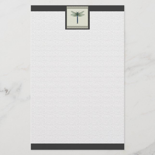 Papelería Elegante Dragonfly azul (Anverso)