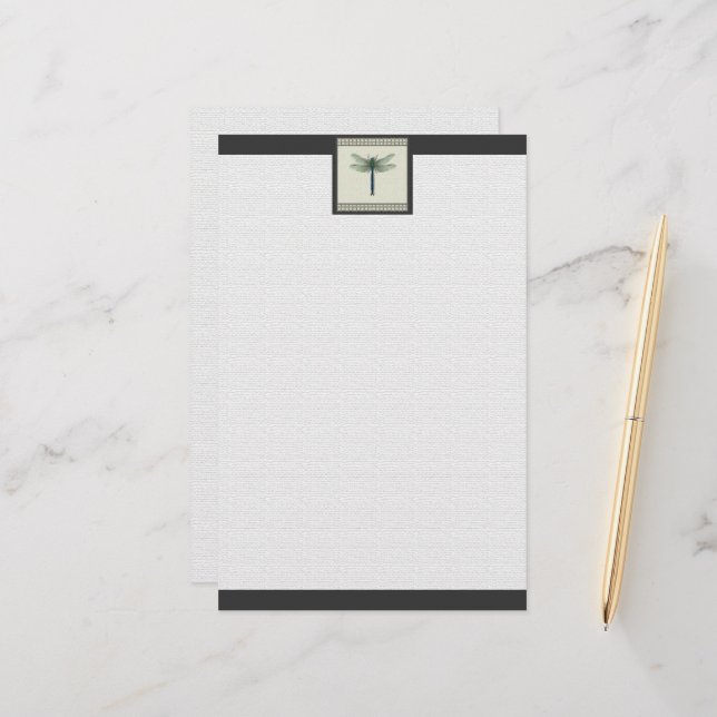 Papelería Elegante Dragonfly azul (Anverso/Reverso In Situ)