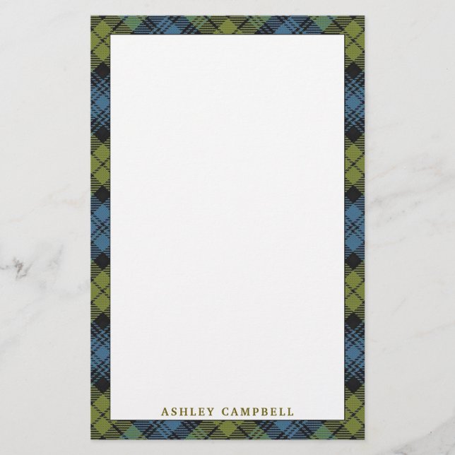Papelería Elegante escocés Campbell Tartan Plaid (Anverso)