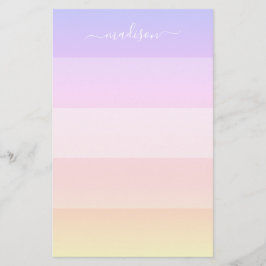 Papelería Elegante estampado de nombre rayado arco iris