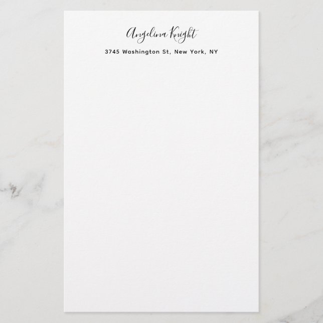 Papelería Elegante Estilo Moderno Único Script de Letra a Ma (Anverso)
