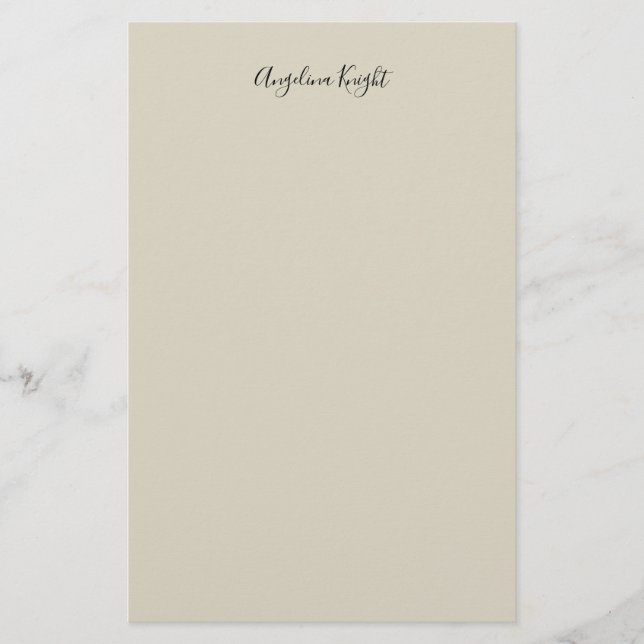 Papelería Elegante Estiloso Chic Sencillo Letra Script (Anverso)