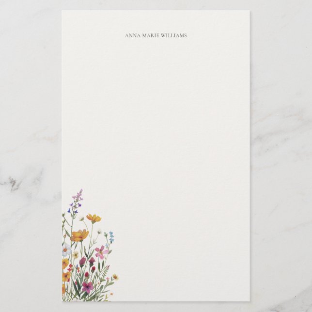 Papelería Elegante floral personalizada (Anverso)