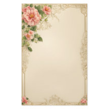 Elegante floral rosa en fondo marfil