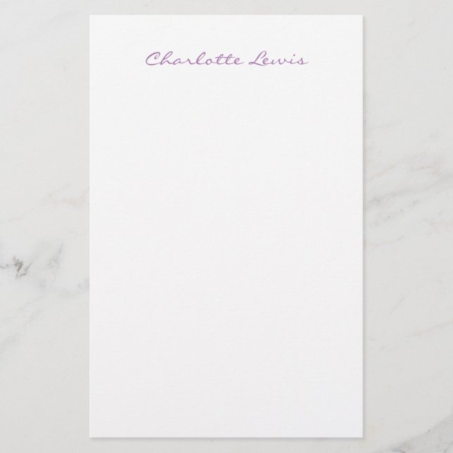 Papelería Elegante guión sencillo moderno Minimalista (Anverso)