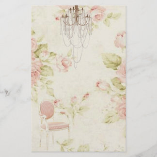 Papelería Elegante lámpara de araña de flores rosa francesa 