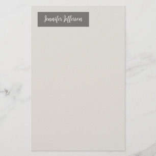 Papelería Elegante letra moderna simple profesional gris