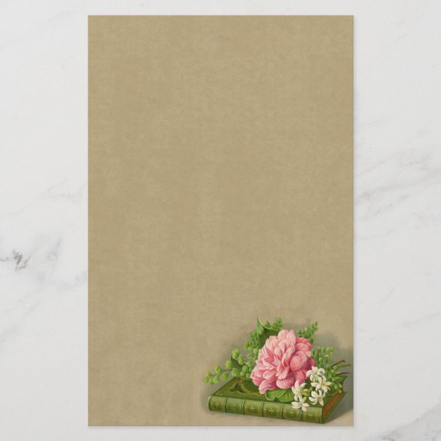 Papelería Elegante libro elegante de flores de época peony (Anverso)