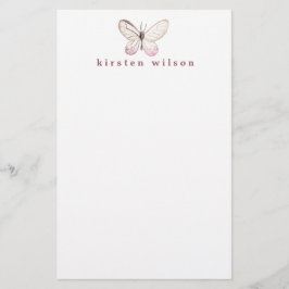 Papelería Elegante mariposa Rubor personalizada