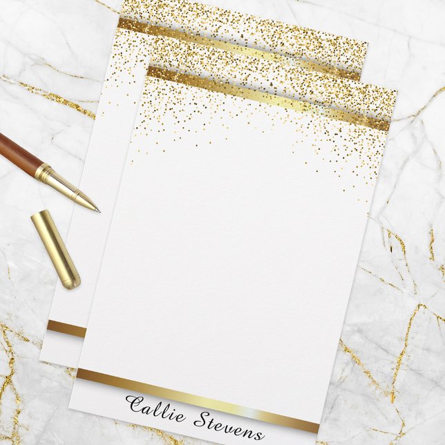 Papelería Elegante Moda Fancy Gold Purpurinas Stripes en bla (Subido por el creador)