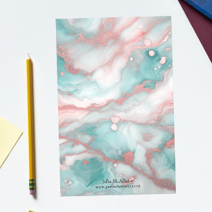 Papelería Elegante Moda Pastel Mármol con acentos de oro Sub