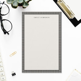 Papelería Elegante Monograma de Cuadros Negros y Marfil