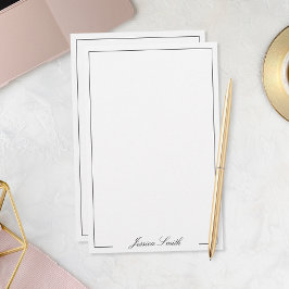 Papelería Elegante Monograma de Letra en Blanco y Negro