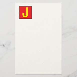 Papelería Elegante Monograma Profesional Moderno Rojo Amaril