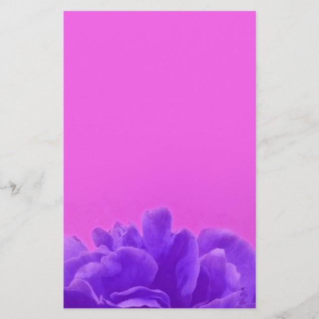 Papelería Elegante morado frambuesa floral (Anverso)