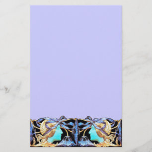 PAPELERÍA ELEGANTE MUJER BELLEZA JEWEL /LADY,BLUE BOW,FLORES