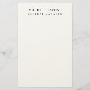 Papelería Elegante Negro y Blanco Simple Sencillo Profesiona