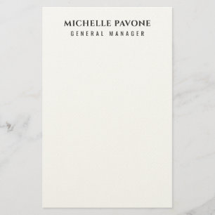 Papelería Elegante negro y blanco simple sencillo profesiona