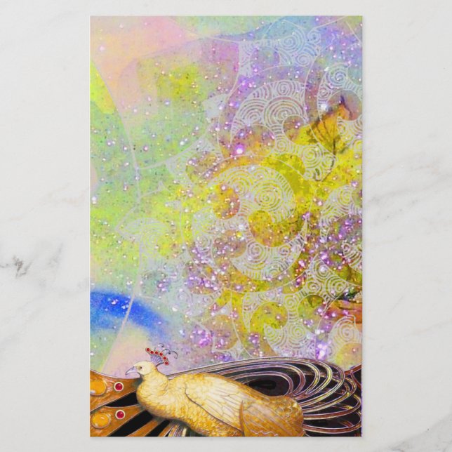 PAPELERÍA ELEGANTE PICOCA EN PURPLE AMARILLA DERRAME (Anverso)